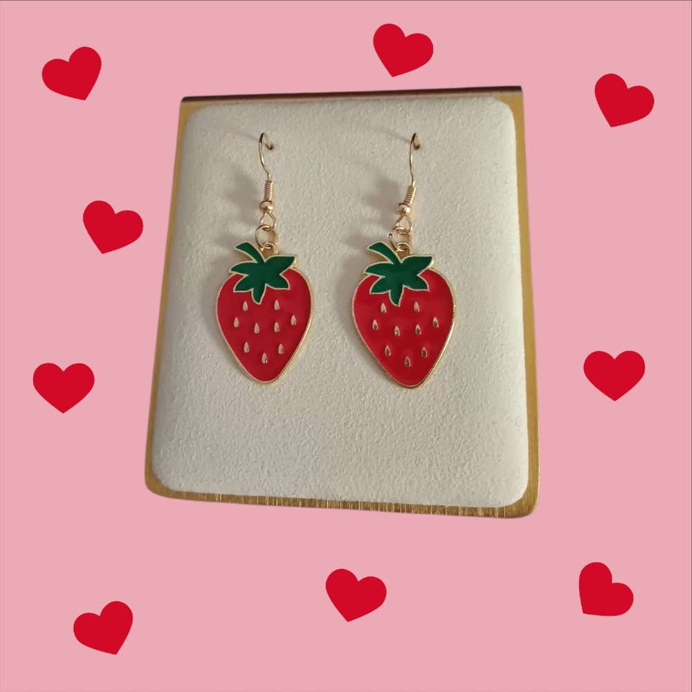 Strawberry Earrings - Picture 1 of 7